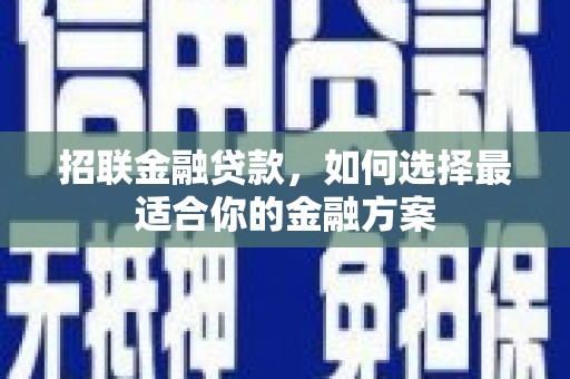 麟游招联金融贷款，如何选择最适合你的金融方案