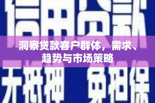麟游洞察贷款客户群体，需求、趋势与市场策略