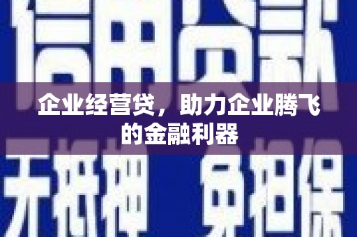 麟游企业经营贷，助力企业腾飞的金融利器