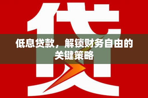 麟游低息贷款，解锁财务自由的关键策略