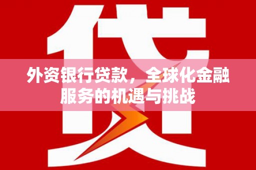 麟游外资银行贷款，全球化金融服务的机遇与挑战
