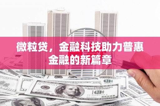 麟游微粒贷，金融科技助力普惠金融的新篇章